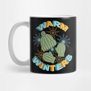 Warm Winters - Knitted Mittens And Hat Art Mug